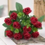 Bouquet De Roses Artificielles élégantes Pour Décoration - Rouge