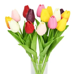 bouquet de tulipes artificielles elegantes et colorees multicolore 603