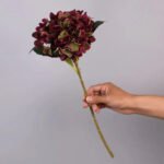 Bouquet D’hortensia Artificiel élégant Pour Décoration D’intérieur - Rouge Foncé