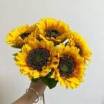Bouquet Tournesol Artificiel - élégance Et Nature à Domicile - 5 Fleurs