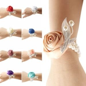 Bracelet Fleur Pour Un Mariage Rose éblouissant