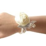 Bracelet Fleur Pour Un Mariage Rose éblouissant - Beige