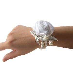 bracelet fleur pour un mariage rose eblouissant blanc 598 2