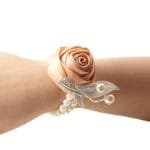 Bracelet Fleur Pour Un Mariage Rose éblouissant - Pêche