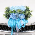 Capot Fleur Pour Voiture De Mariage - Fleurs De Mariage élégantes - Bleu