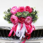 Capot Fleur Pour Voiture De Mariage - Fleurs De Mariage élégantes - Fuchsia