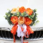 capot fleur pour voiture de mariage fleurs elegantes orange 741 1