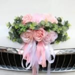 capot fleur pour voiture de mariage fleurs elegantes rose pale 198 1