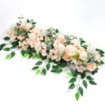 centre de table floral pour mariage elegant champagne 50cm 914 1