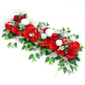 centre de table floral pour mariage elegant rouge 50cm 685 1