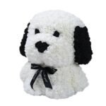 chien en roses decoration florale originale blanc noir 978 1