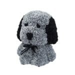 Chien En Roses - Décoration Florale Originale - Gris - Noir
