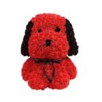 chien en roses decoration florale originale rouge noir 188 1