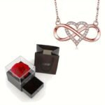 Collier Infini Saint Valentin – Rose éternelle à Porter