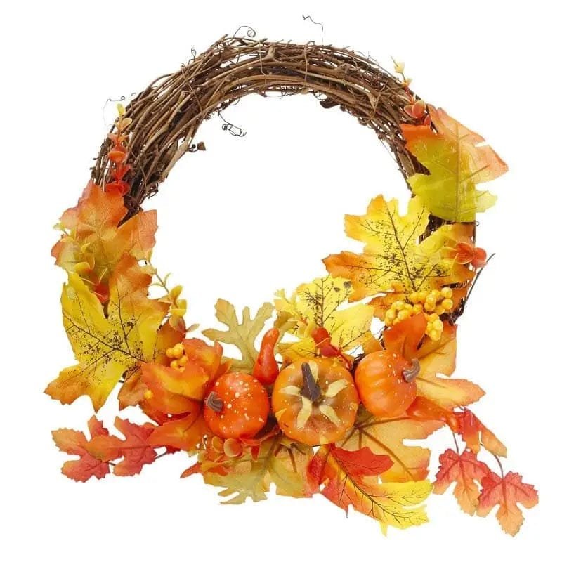 Couronne D’automne Avec Citrouilles Décoratives - 30cm
