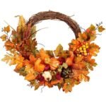 couronne dautomne avec citrouilles decoratives 45cm dautomne 439 1