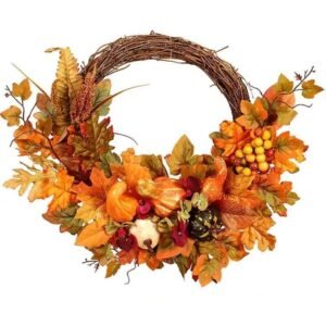 couronne dautomne avec citrouilles decoratives 45cm dautomne 439 1