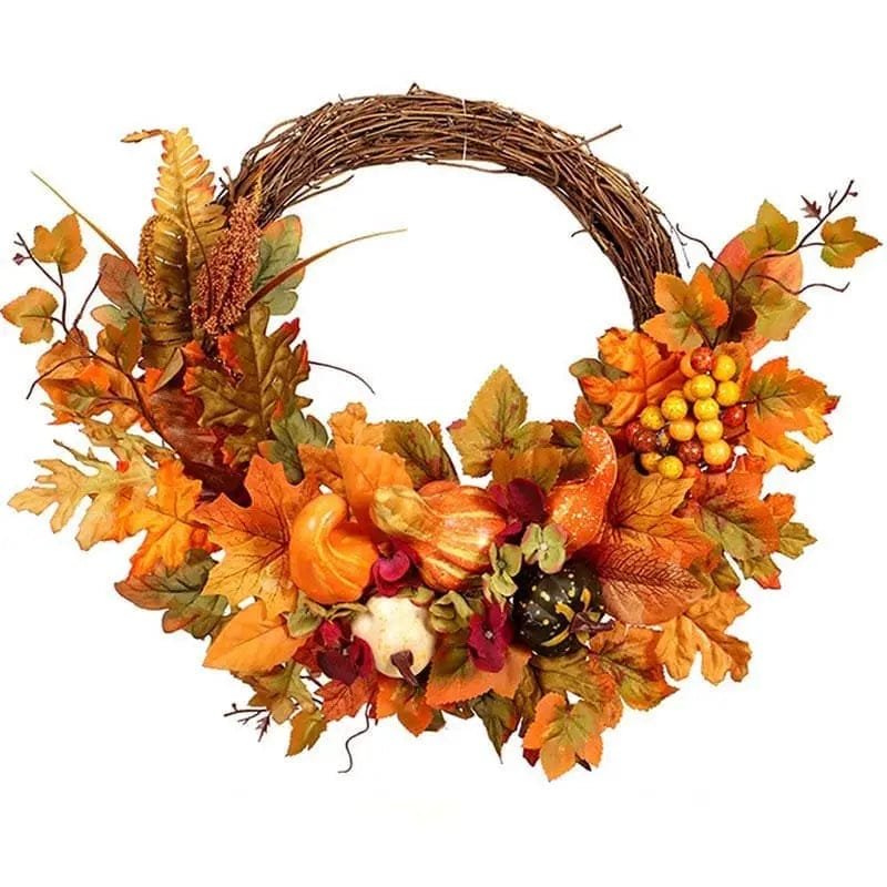 couronne dautomne avec citrouilles decoratives 45cm dautomne 439 Couronne D’automne Avec Citrouilles Décoratives - 45cm