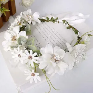 Couronne De Fleurs Blanches élégante Pour Toutes Occasions - 1