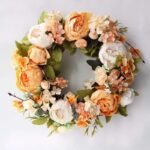 couronne de fleurs elegante pour toutes occasions orange 744 1