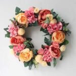 couronne de fleurs elegante pour toutes occasions rose et jaune 184 1