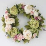Couronne De Fleurs élégante Pour Toutes Occasions - Vert Et Blanc