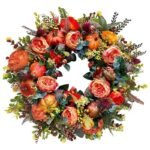 couronne de fleurs et citrouilles pour une decoration elegante 903 1