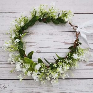 couronne de fleurs pour cheveux lors mariage blanc 331 1