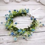 couronne de fleurs pour cheveux lors mariage bleu 271 1
