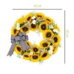 couronne de fleurs tournesol pour evenements et decorations 45cm 849 1