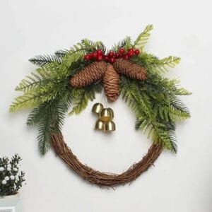 Couronne De Noël Avec Pommes - Décoration Festive Accueillante