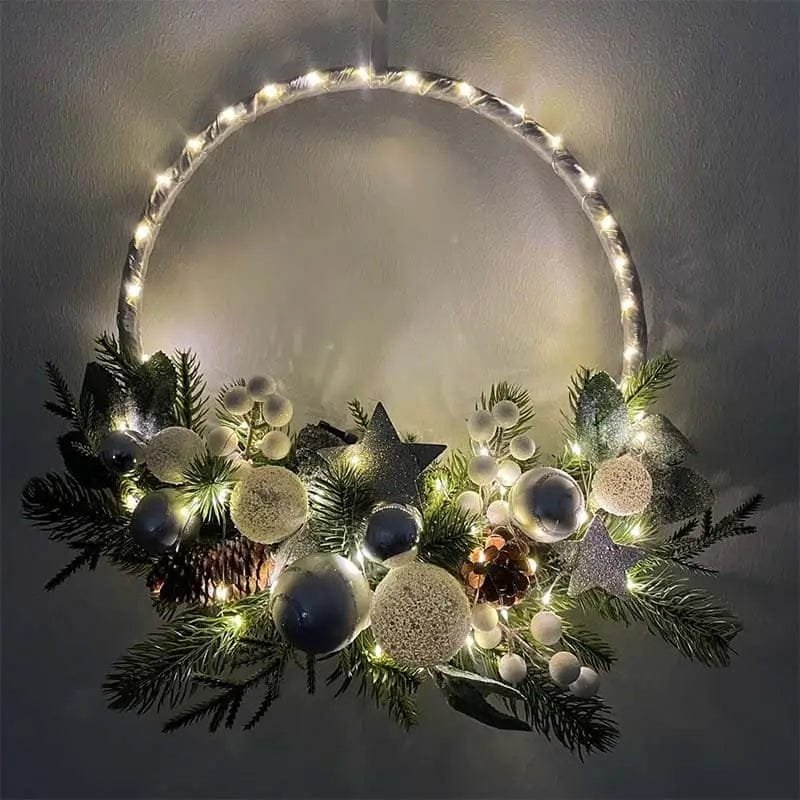 Couronne De Noël Lumineuse Pour Une Ambiance Festive Et Chaleureuse - Argent