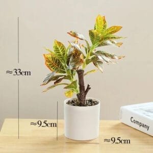Croton Artificiel En Pot Pour Une Touche De Verdure Intérieure