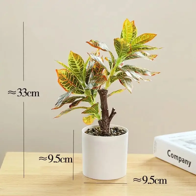 Croton Artificiel En Pot Pour Une Touche De Verdure Intérieure