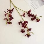 cymbidium floribundum fleur artificielle elegante rouge fonce 473 1