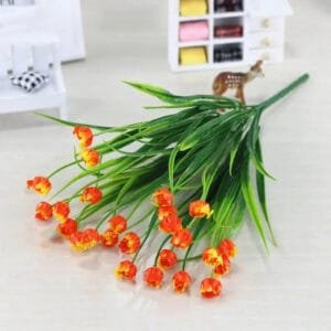 Fausse Fleur Décorative En Soie - Orange