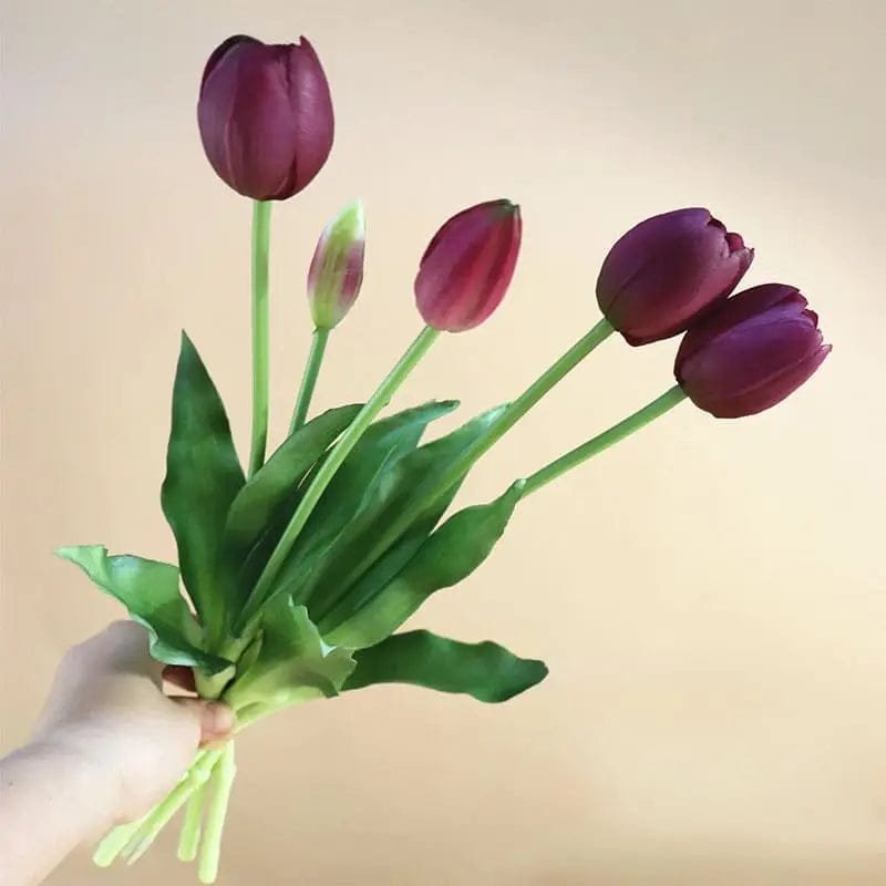 Fausses Tulipes Réalistes Pour Une Décoration élégante - Bordeaux
