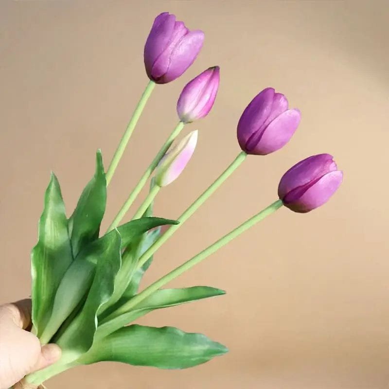 fausses tulipes realistes pour une decoration elegante mauve 788 1