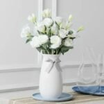 Lisianthus Artificiel 3 Fleurs et Bourgeon Pour Décoration Intérieure