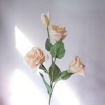 Lisianthus Artificiel 3 Fleurs et Bourgeon Pour Décoration Intérieure