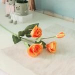 Lisianthus Artificiel 3 Fleurs et Bourgeon Pour Décoration Intérieure