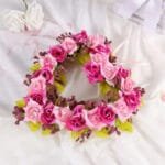 Fleurs Artificielles Pour Cimetière - Coeur De Deuil - Rose