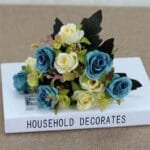 Fleurs Artificielles Pour Cimetière - Décor élégant Et Durable - Bleu Vert