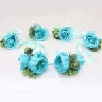 fleurs de mariage pour voiture elegante et memorable bleu vert 786 1