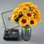 fleurs de tournesol en faux pour decoration interieure 651 1
