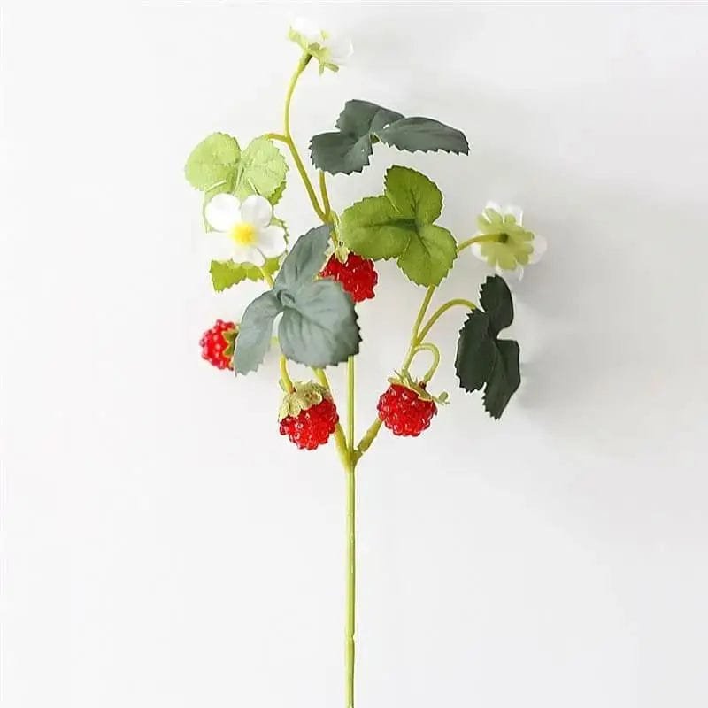 Fleurs Fraises Artificielles Pour Une Décoration éclatante - 1 Branche Petites Fraises