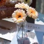 Gerbera Artificielle - Fleurs Durables Et Colorées Pour La Décoration - Champagne / 1 Fleur