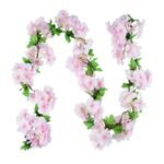 guirlande de fausses fleurs pour une deco raffinee blanc et rose 378 1