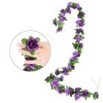 guirlande de fleurs artificielles pour decoration interieure violet 302 1