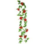guirlande de fleurs elegante pour decoration interieure rouge de fleur 138 1